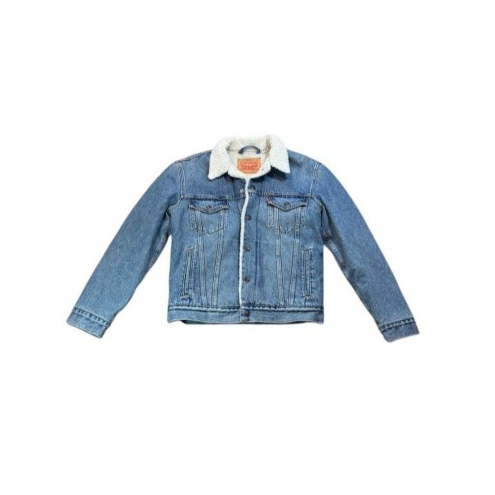 Levi's Sherpa Lined Trucker Jacket Mens Size Small Denim - Jean - Medium/Light